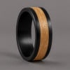 Bague homme Tungstène avec Ruban Bois chêne
