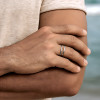M Bague homme Tungstène avec Ruban Bois chêne