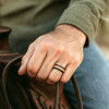 M Bague homme Tungstène avec Ruban Bois chêne