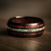 Anillo de bodas personalizable anillo de cúpula Madera de ópalo de tungsteno