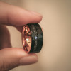 Bague Tungstène Noir Brossé martelé serti Marbre