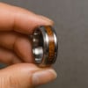 8mm Bague personnalisee homme Tungstene bois laque