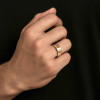 D Bague personnalisee alliance anneau plat tungstene polie miroir
