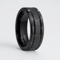 Men's customizable cog groove tungsten ring