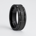 Bague homme anneau tungstene rainure rouage personnalisable