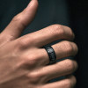 Bague homme anneau tungstene rainure rouage personnalisable