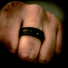 N Bague homme anneau tungstene rainure rouage personnalisable