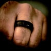 N Bague homme anneau tungstene rainure rouage personnalisable