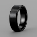 Bague ceramique noire matte brossee anneau personnalisable homme femme