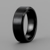 Bague ceramique noire matte brossee anneau personnalisable homme femme