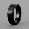 Bague ceramique noire matte brossee anneau personnalisable homme femme