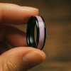 V Bague mariage ceramique noire abalone nacre