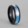 V Bague mariage ceramique noire abalone nacre