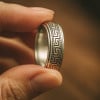 Bague homme argent anti stress tournante motif grecque