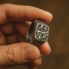 Bague chevalière celtique argent 925 – Motifs ancre marine ajustable