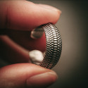 Bague ouverte argent motif maille serpent homme femme