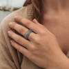 Bague ouverte argent motif maille serpent homme femme