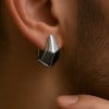 Boucles d'Oreilles Créoles Carrées Argent 925 Design Géométrique