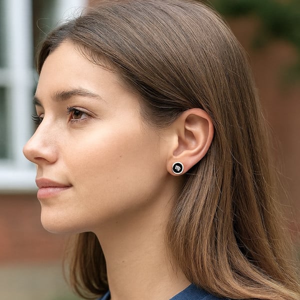 Boucles d'oreilles acier Signes du zodiaque Vierge