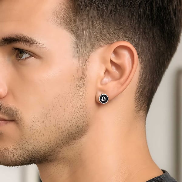 Boucles d'oreilles acier Signes du zodiaque Vierge