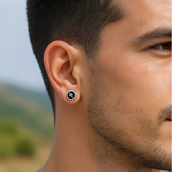 Boucles d'oreilles acier Signes du zodiaque Vierge