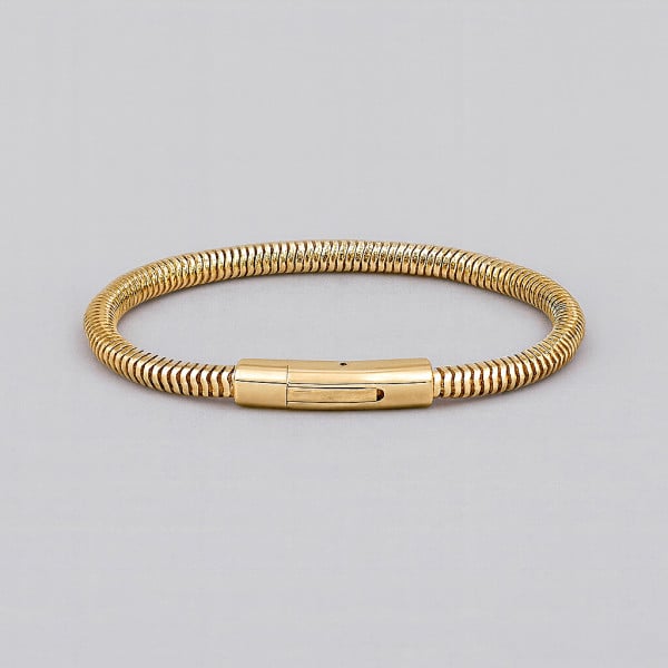 Bracelet homme chaine souple cylindrique acier