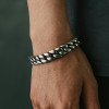 Bracelet homme chaine biker acier robuste motif celtique