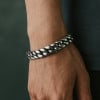 Bracelet homme chaine biker acier robuste motif celtique