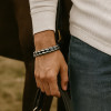 Bracelet homme chaine biker acier robuste motif celtique