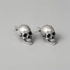 Boucles d'oreilles homme clous tete de mort argent