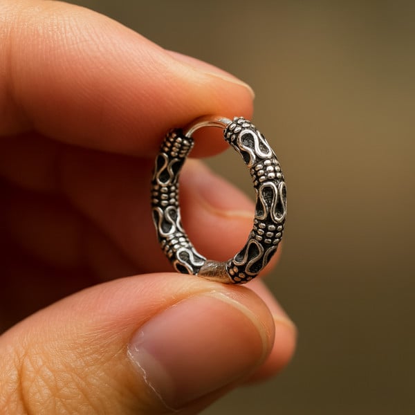 Boucles d'oreille argent Bali homme femme creoles hoop