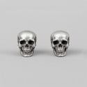Boucles d'oreilles homme clous tete de mort argent