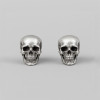 Boucles d'oreilles homme clous tete de mort argent