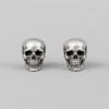 Boucles d'oreilles homme clous tete de mort argent