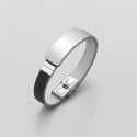 Pulsera de caucho personalizada para hombre con borde de acero