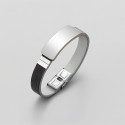 Gepersonaliseerde herenarmband van rubber met stalen pantser