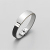 Personalized men's rubber bracelet with steel curb