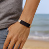 Bracelet personnalise homme caoutchouc gourmette acier