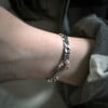Men's and women's silver infinity handcuff chain bracelet