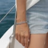 Men's and women's silver infinity handcuff chain bracelet
