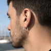 Boucles d'oreille argent homme femme creoles martele