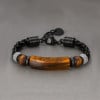 Bracelet homme chaine acier avec pierre oeil de tigre