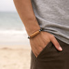 M Bracelet homme chaine acier avec pierre oeil de tigre