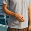 M Bracelet homme chaine acier avec pierre oeil de tigre