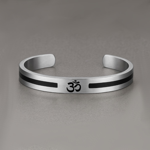 Bracelet OM homme jonc acier personnalisable