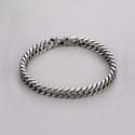 Bracelet homme chaine acier maille tresse