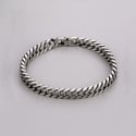 Men's braided steel chain bracelet
