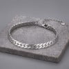 Bracelet homme chaine cuba acier finition polie