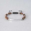 Bracelet personnalisé homme cordon perle oeil de tigre