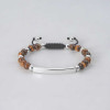 Bracelet personnalisé homme cordon perle oeil de tigre